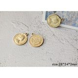 8pcs Coin Pendant DIY Earrings Accessory Retro Queen Portrait