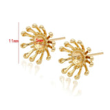 4PCS 11MM 14K Brass Flower Stud Earrings Pins DIY Jewelry Making Supplies