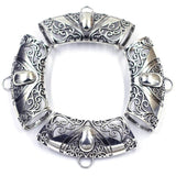 Bail Beads For Wrap Scarf Pendant Flowers Hollow Silver Tone Classic Jewelry DIY