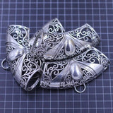 Bail Beads For Wrap Scarf Pendant Flowers Hollow Silver Tone Classic Jewelry DIY