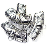 Bail Beads For Wrap Scarf Pendant Flowers Hollow Silver Tone Classic Jewelry DIY