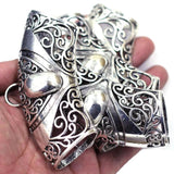 Bail Beads For Wrap Scarf Pendant Flowers Hollow Silver Tone Classic Jewelry DIY