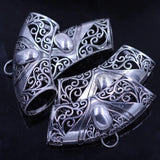 Bail Beads For Wrap Scarf Pendant Flowers Hollow Silver Tone Classic Jewelry DIY