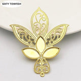 20Pcs Antique Bronze Metal Filigree Flowers Charms Base Setting Jewelry DIY