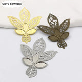 20Pcs Antique Bronze Metal Filigree Flowers Charms Base Setting Jewelry DIY