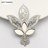20Pcs Antique Bronze Metal Filigree Flowers Charms Base Setting Jewelry DIY