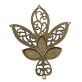 20Pcs Antique Bronze Metal Filigree Flowers Charms Base Setting Jewelry DIY