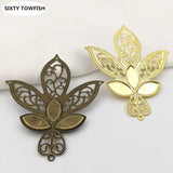 20Pcs Antique Bronze Metal Filigree Flowers Charms Base Setting Jewelry DIY