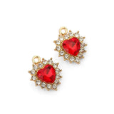 10Pcs Crystal Rhinestone Love Pendant for Earrings DIY Jewelry