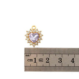 10Pcs Crystal Rhinestone Love Pendant for Earrings DIY Jewelry