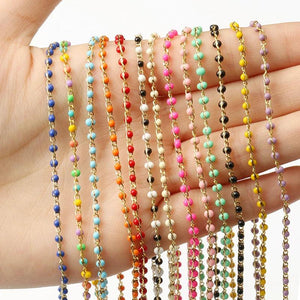 1 Meter Crystal Round Beads Chains for Jewelry Making DIY Bracelet Necklace