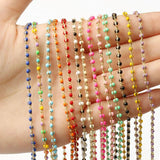 1 Meter Crystal Round Beads Chains for Jewelry Making DIY Bracelet Necklace
