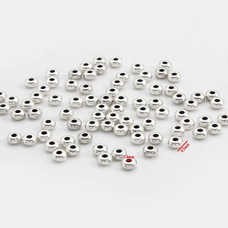 100pcs Mixed Style Silver/Gold Charms Spacer Beads DIY Bracelet Loose Bead