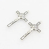 50Pcs DIY Rosary Necklace Parts Mini Jesus Christ Exorcism St Benedict Crucifix