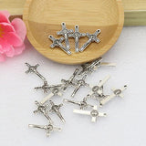 50Pcs DIY Rosary Necklace Parts Mini Jesus Christ Exorcism St Benedict Crucifix