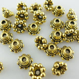 120pcs Tibetan Gold/Silver Flower End Bead Caps 5x3mm for Charm Bracelet Beading