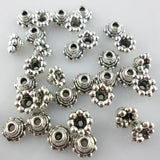 120pcs Tibetan Gold/Silver Flower End Bead Caps 5x3mm for Charm Bracelet Beading