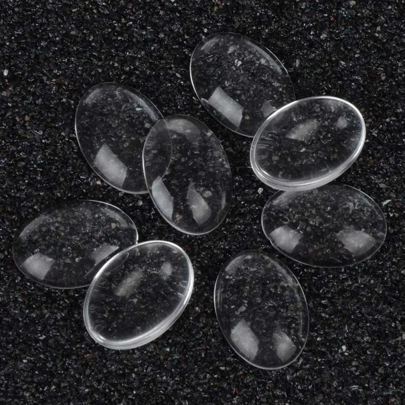 20pcs 18x25mm Oval Clear Glass Cabochons for DIY Jewelry