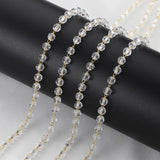 1m 4mm Crystal Glass Beading Chain Copper Chains for Necklace DIY
