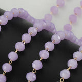1m 4mm Crystal Glass Beading Chain Copper Chains for Necklace DIY