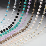 1m 4mm Crystal Glass Beading Chain Copper Chains for Necklace DIY