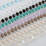 1m 4mm Crystal Glass Beading Chain Copper Chains for Necklace DIY