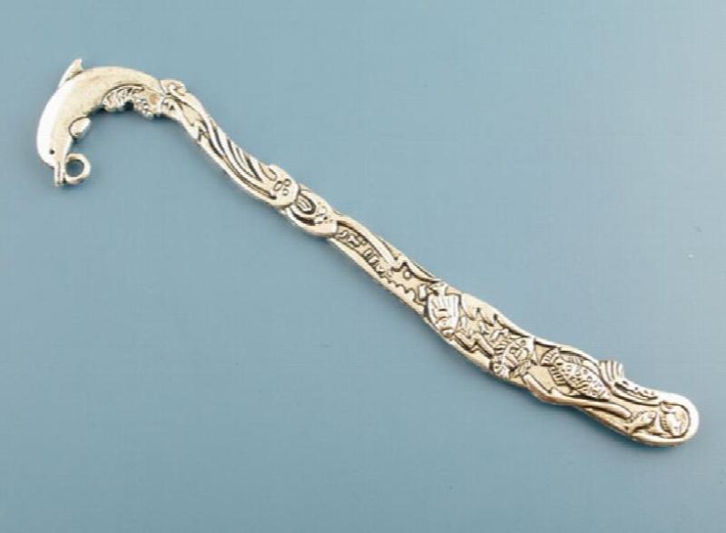 Antique Silver Dolphin Metal Crafts Collection Bookmark 124mm