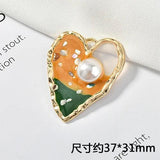 Peach Heart Love Pendant DIY Earring Accessory