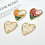 Peach Heart Love Pendant DIY Earring Accessory