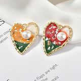 Peach Heart Love Pendant DIY Earring Accessory