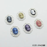10pcs/lot Metal Inlaid Beauty Head Jewelry Accessories Boutique