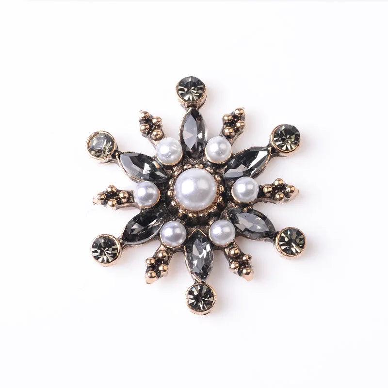 10 PCS Crystal Rhinestone Pearl Flowers Headwear Earrings DIY Jewelry