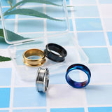 4Pcs Stainless Steel Grooved Ring Settings DIY Jewelry Inlay Ring Making