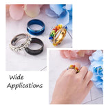 4Pcs Stainless Steel Grooved Ring Settings DIY Jewelry Inlay Ring Making