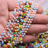 3mm Crystal Glass Beads Chain Copper Necklace 1 meter
