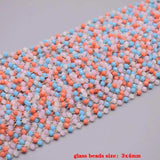3mm Crystal Glass Beads Chain Copper Necklace 1 meter