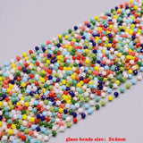 3mm Crystal Glass Beads Chain Copper Necklace 1 meter