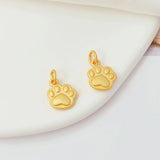 6 Pieces 18K Cat Paw Print Pendant DIY Accessories