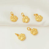 6 Pieces 18K Cat Paw Print Pendant DIY Accessories