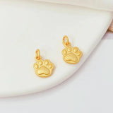 6 Pieces 18K Cat Paw Print Pendant DIY Accessories