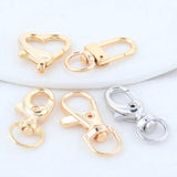 4PCS 14K Zinc Alloy Key Connect Heart Lobster Clasps DIY Jewelry Findings