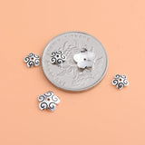 10pcs S925 Sterling Silver Flower Spacer Beads, DIY String Accessories