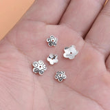10pcs S925 Sterling Silver Flower Spacer Beads, DIY String Accessories