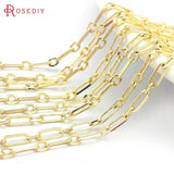 1 Meter 24K Brass Oval Necklace Chains DIY Jewelry Making Supplies