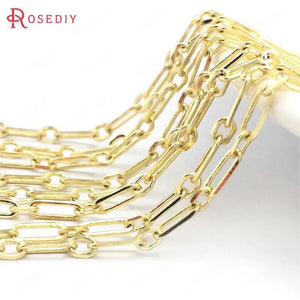 1 Meter 24K Brass Oval Necklace Chains DIY Jewelry Making Supplies