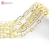 1 Meter 24K Brass Oval Necklace Chains DIY Jewelry Making Supplies