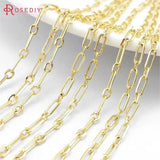 1 Meter 24K Brass Oval Necklace Chains DIY Jewelry Making Supplies