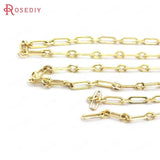 1 Meter 24K Brass Oval Necklace Chains DIY Jewelry Making Supplies