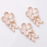 10pcs 18x28mm KC Plated Flowers for Jewelry Making