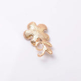 10pcs 18x28mm KC Plated Flowers for Jewelry Making